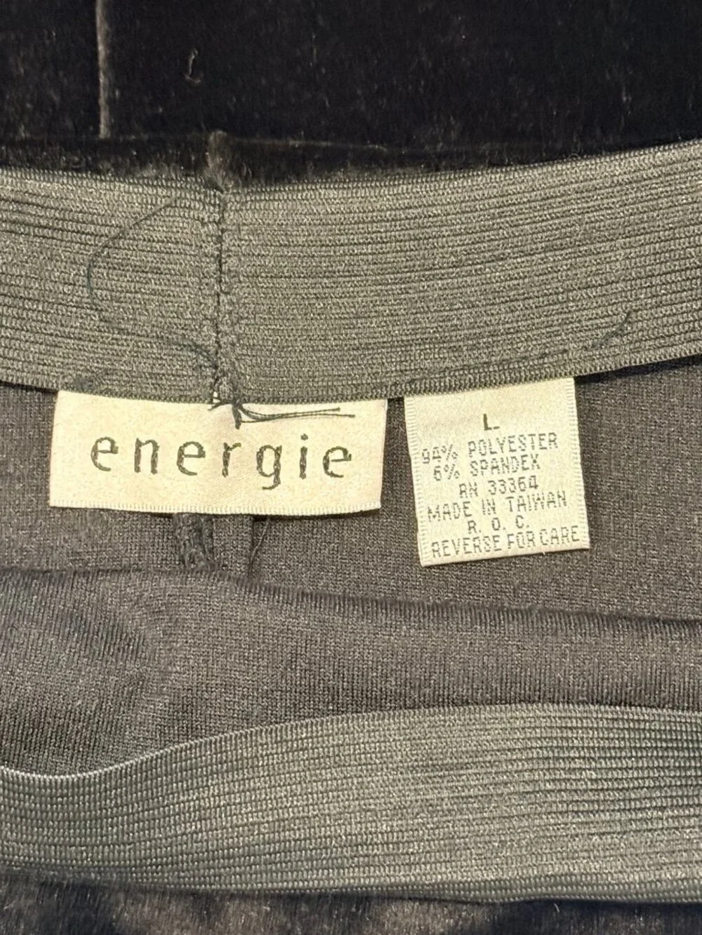 Energie Long Black Velvet Elastic Waist Pull-On Skirt